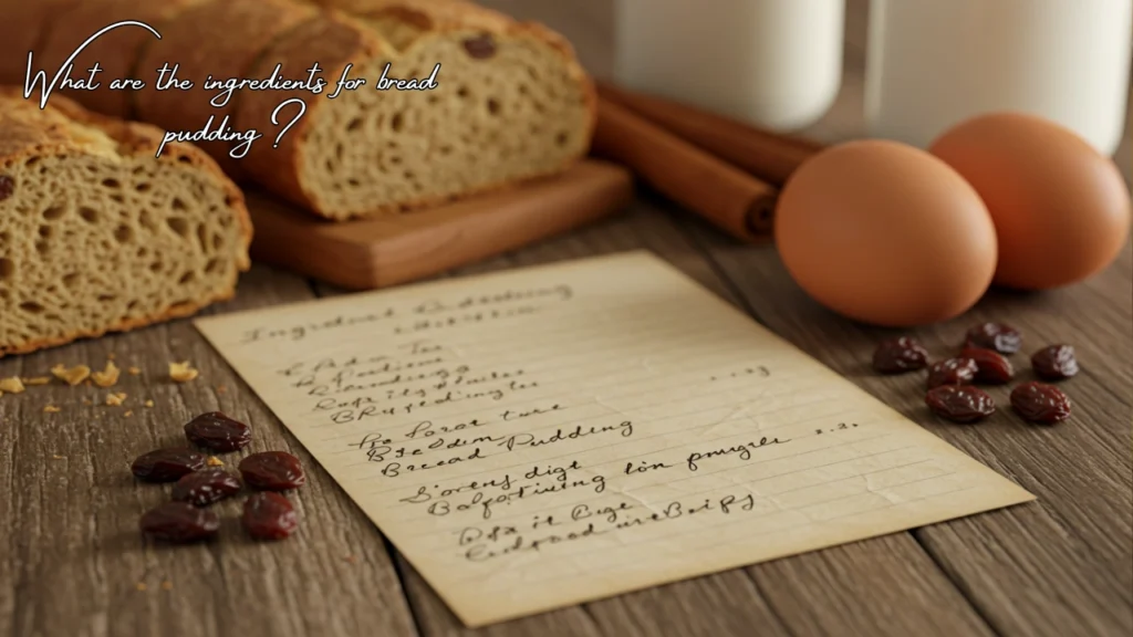 What are the ingredients for bread pudding?
