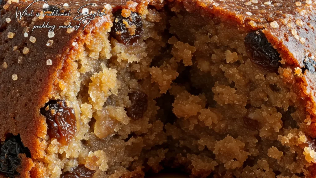 What is traditional English pudding made of